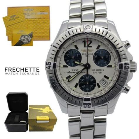 breitling colt chronoocean chronograph steel quartz watch a53350 box papers|Breitling chrono colt a53350.